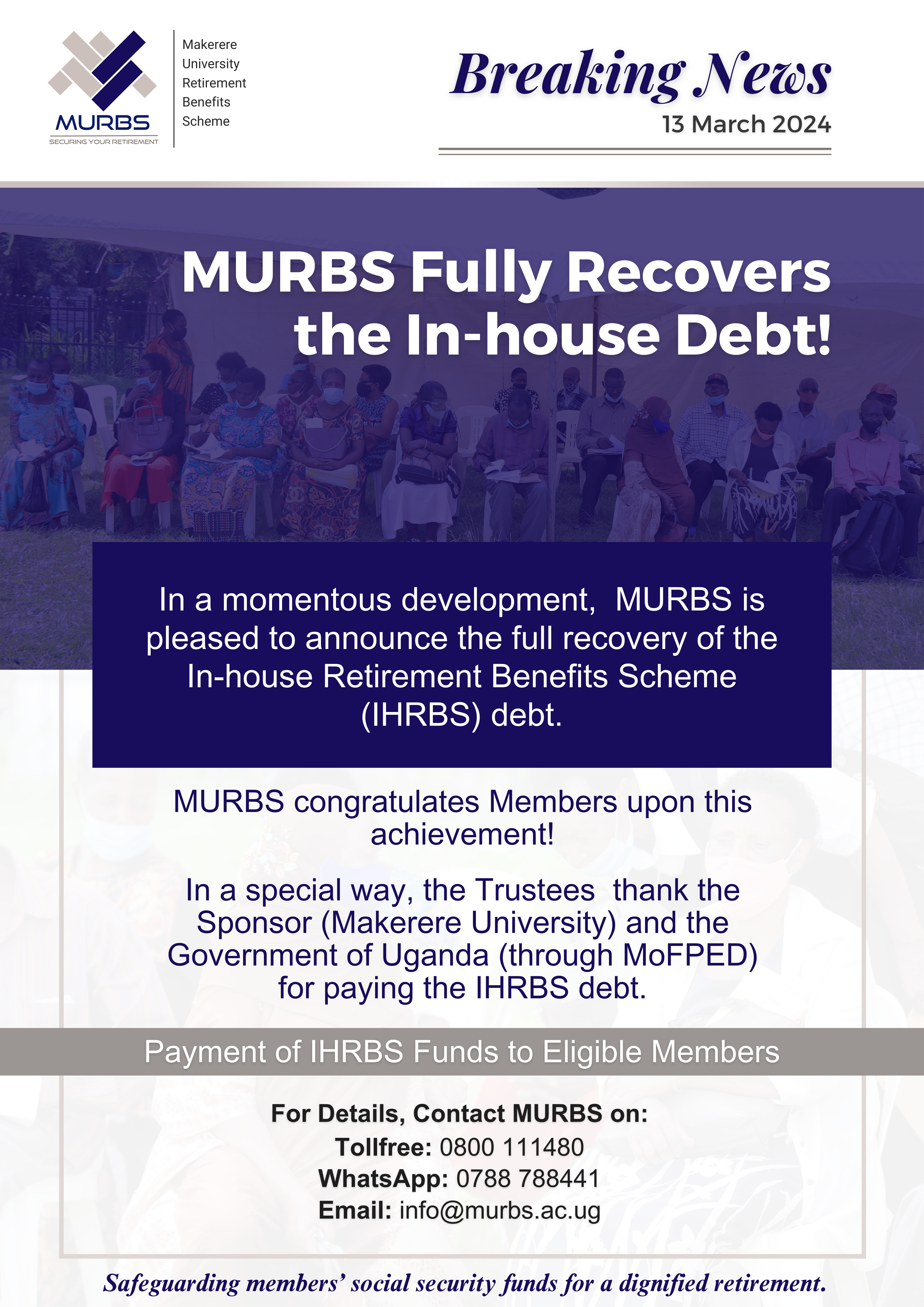 MURBS Fully Recovers the In-house Debt!